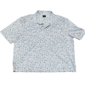 Greg Norman Collection Men's XL Blue Shark Print ML75 PlayDry Golf Polo Shirt